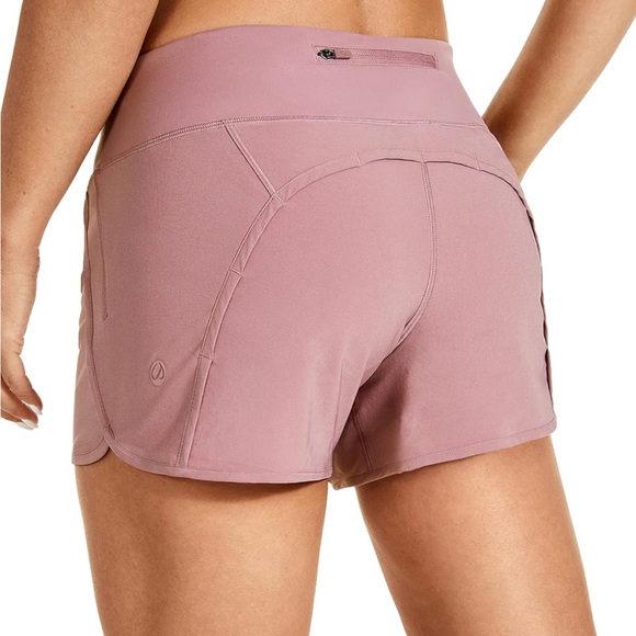CRZ YOGA Womens Lightweight Quick Dry Running Shorts Liner 4" - Picture 3 of 11